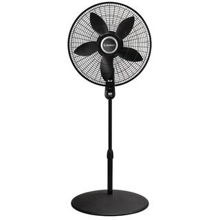 Lasko 20 in. 4 Speeds Pedestal Fan in Black with 90 Degrees Tilt Adjustment Adjustable Height Oscillating RemoteTimer S20625