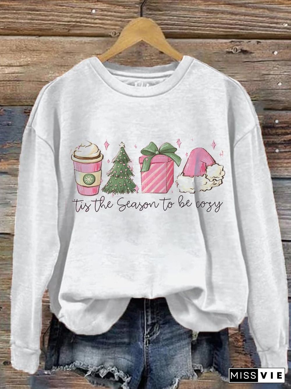 Pink Christmas, Coffee Lover Sweatshirt