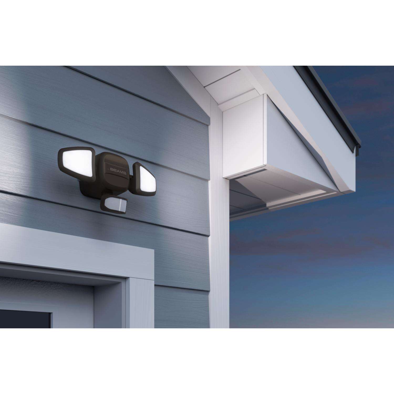 Mr. Beams Motion-Sensing Battery Powered LED Black Security Light