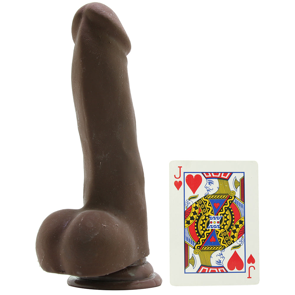 The Master D 7.5 Inch ULTRASKYN Ballsy Dildo in Chocolate