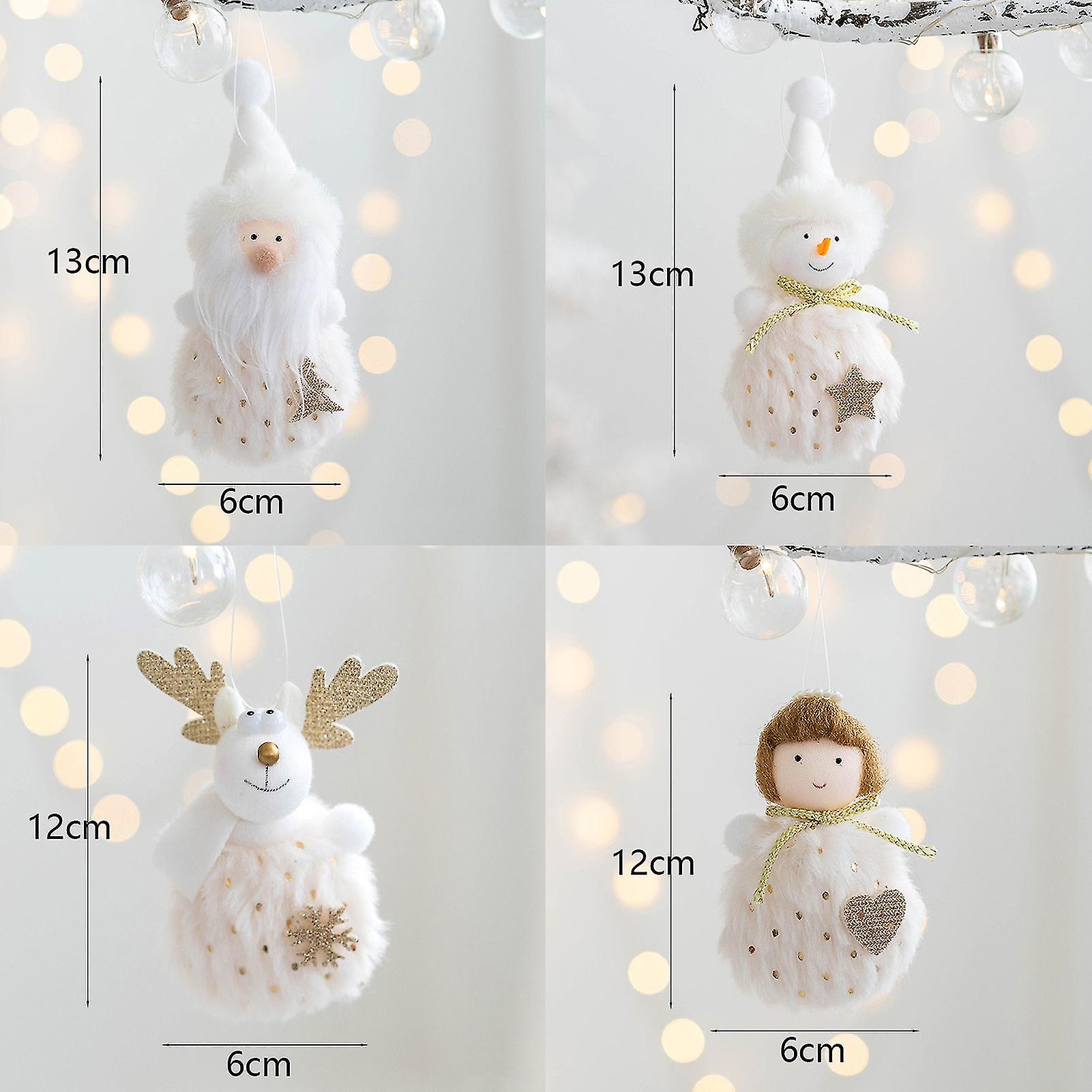 Eye-catching Doll Pendant Exquisite Fabric Christmas Cute Cartoon Shape Hanging Ornament