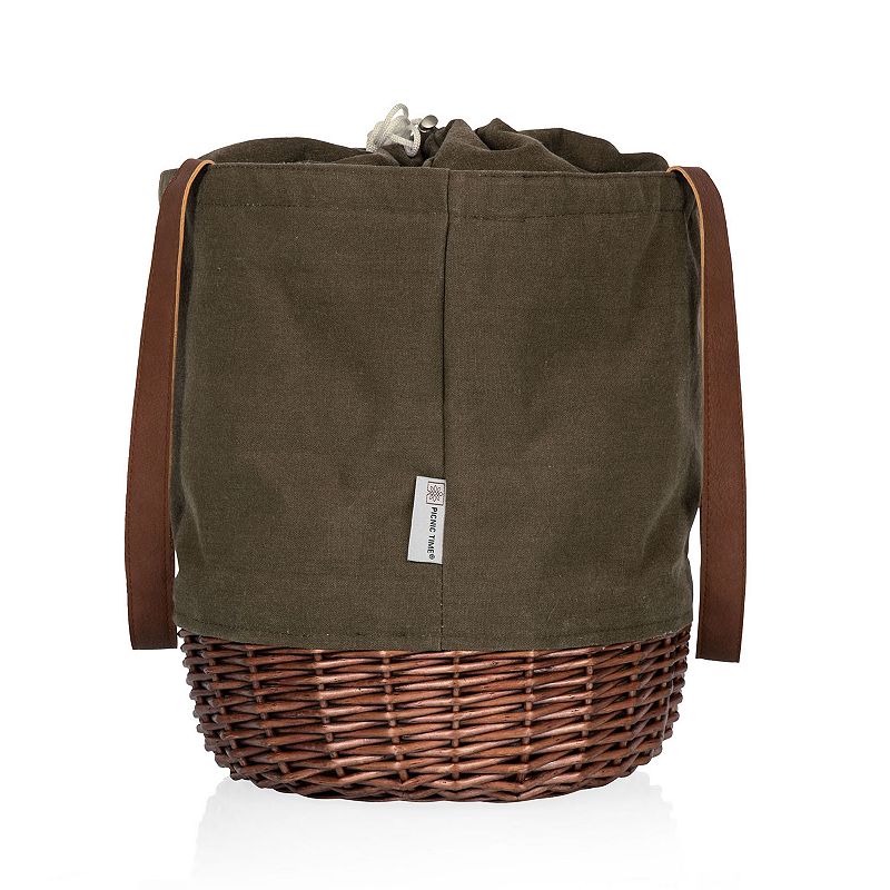 Picnic Time Coronado Canvas and Willow Basket Tote