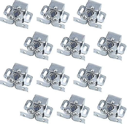 12pcs Door Catches， Double Roller Strong Hold Cupboard Cabinet Door Catches， Door Latch For Home Fur