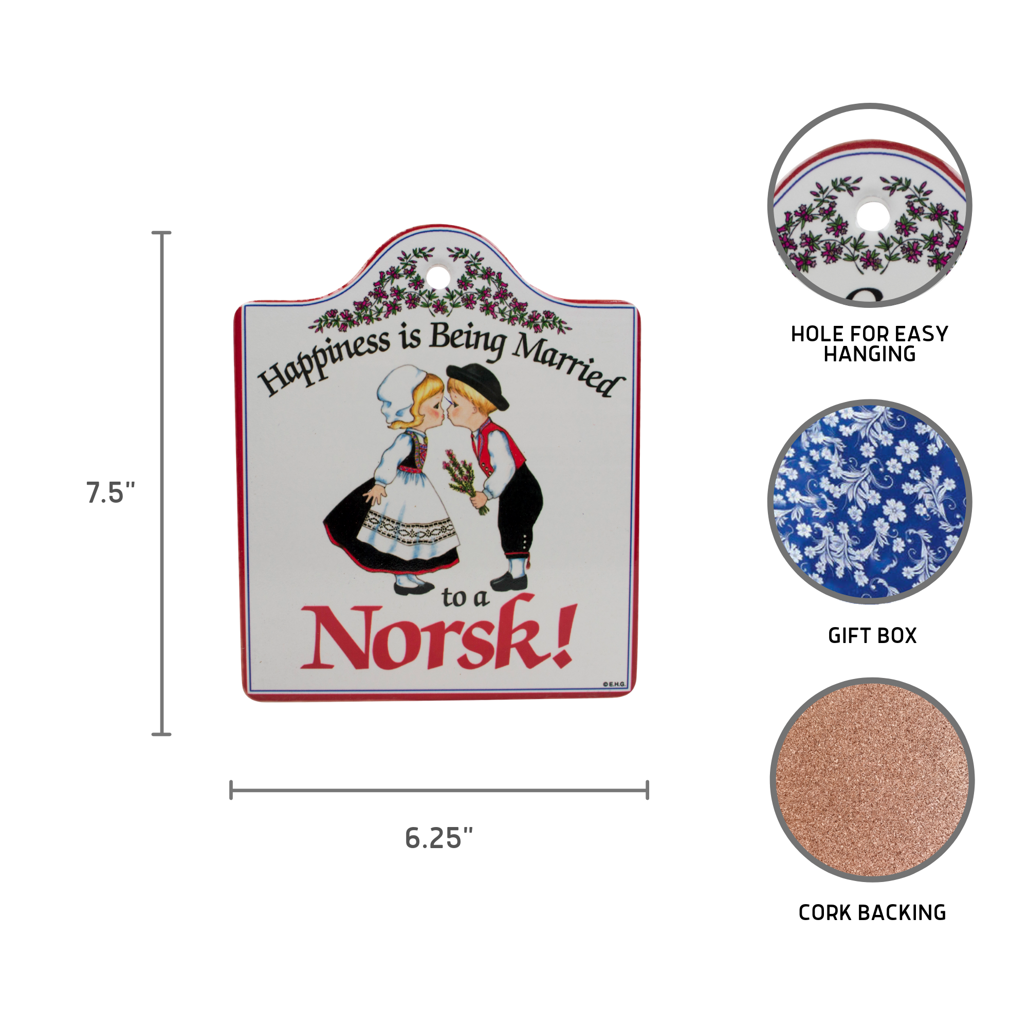 Norsk: Ceramic Cheeseboard with Cork Backing