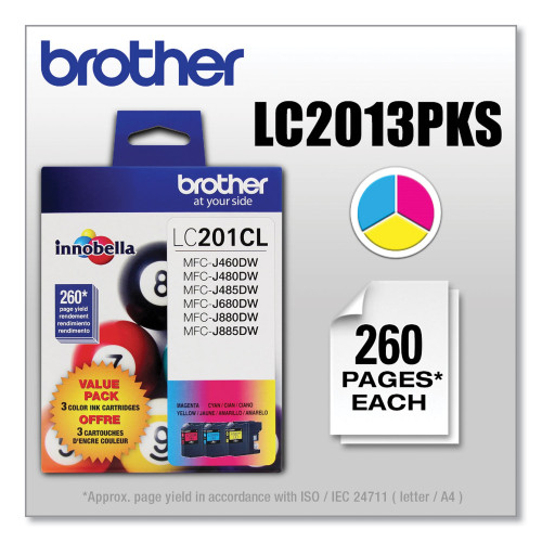 Brother LC2013PKS Innobella Ink， 260 Page-Yield， Cyan/Magenta/Yellow