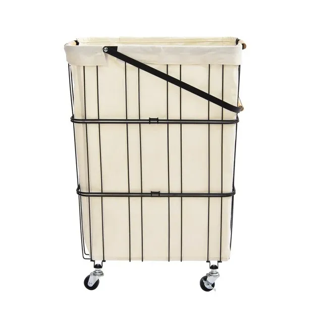 Mobile Rolling Storage Laundry Basket Cart With Handle