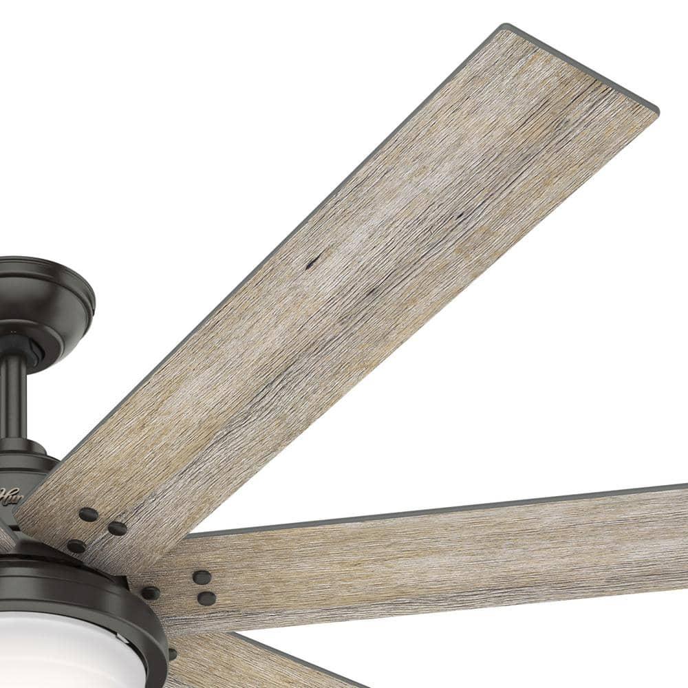 Hunter Whittington 70 in LED Indoor Noble Bronze Ceiling Fan with Light and Remote