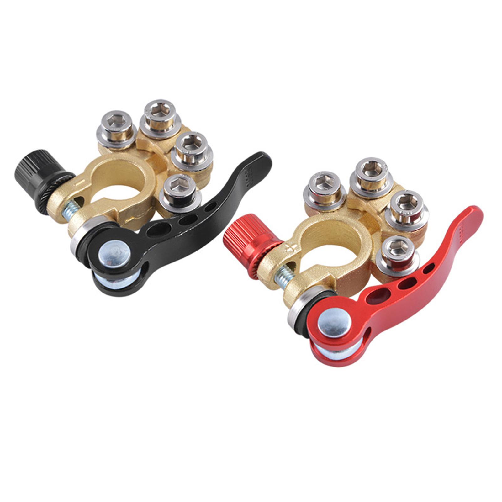 Multicolor 1 Pair Brass Material Automotive Car Top Post Battery Terminals Wire Cable Clamp Terminal Connectors Car Accessories