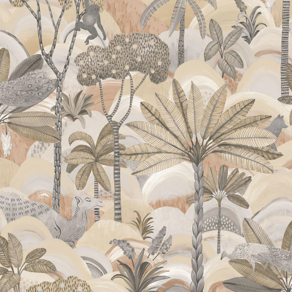 Sample Desert Palm Peel & Stick Wallpaper in Nearly Neutral