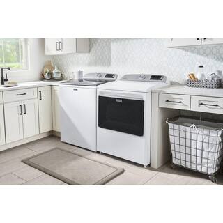 Maytag 7.4 cu. ft. 120-Volt Smart Capable White Gas Dryer with Hamper Door MGD6230HW