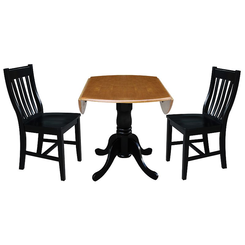 International Concepts Drop Leaf Table and Slat Chair 3-piece Set