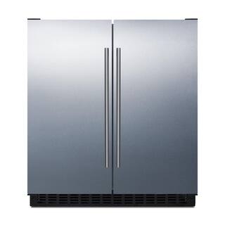 Summit Appliance 30 in. 5.4 cu. ft. Built-In Side by Side Refrigerator in Stainless Steel Counter Depth FFRF3070BSS