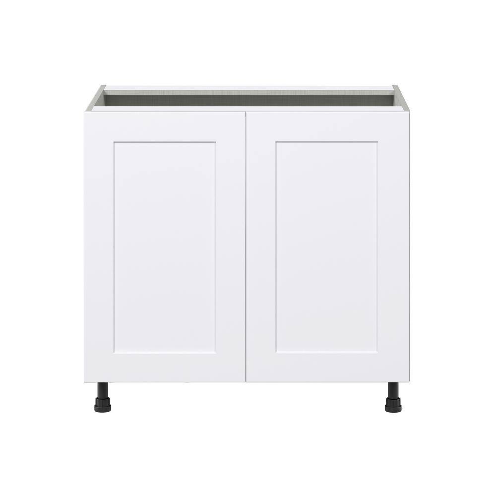 J COLLECTION Wallace Painted Warm White Shaker Assembled Sink Base Kitchen Cabinet (36 in. W x 34.5 in. H x 24 in. D) DSSB36FH-WA