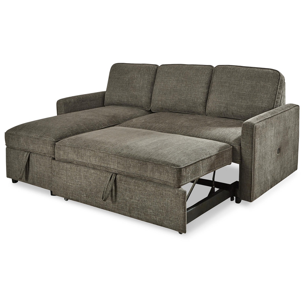 Signature Design by Ashley Kerle 2 Piece Sectional with Pop Up Bed  Hidden Storage and USB Port