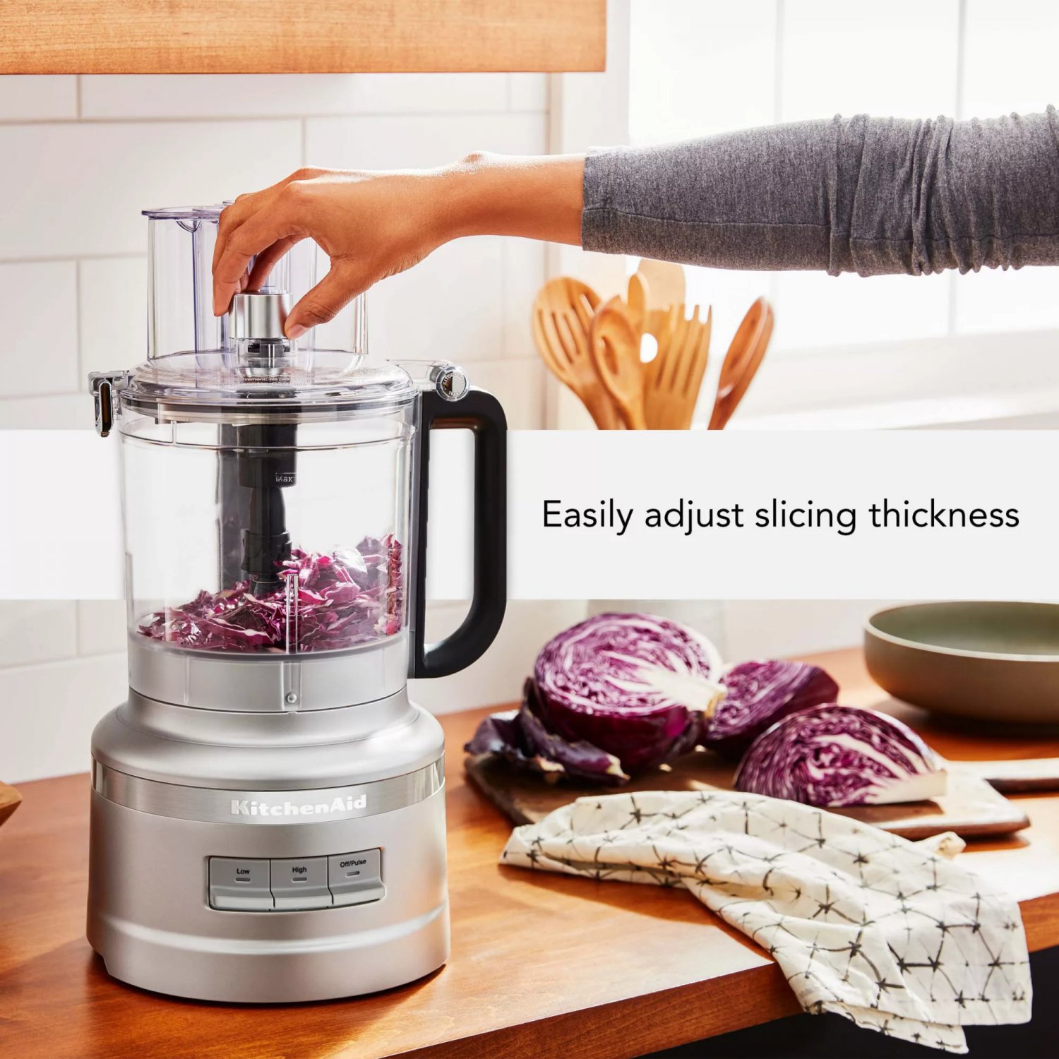 KitchenAid 13 Cup Food Processor Contour Silver KFP1317CU