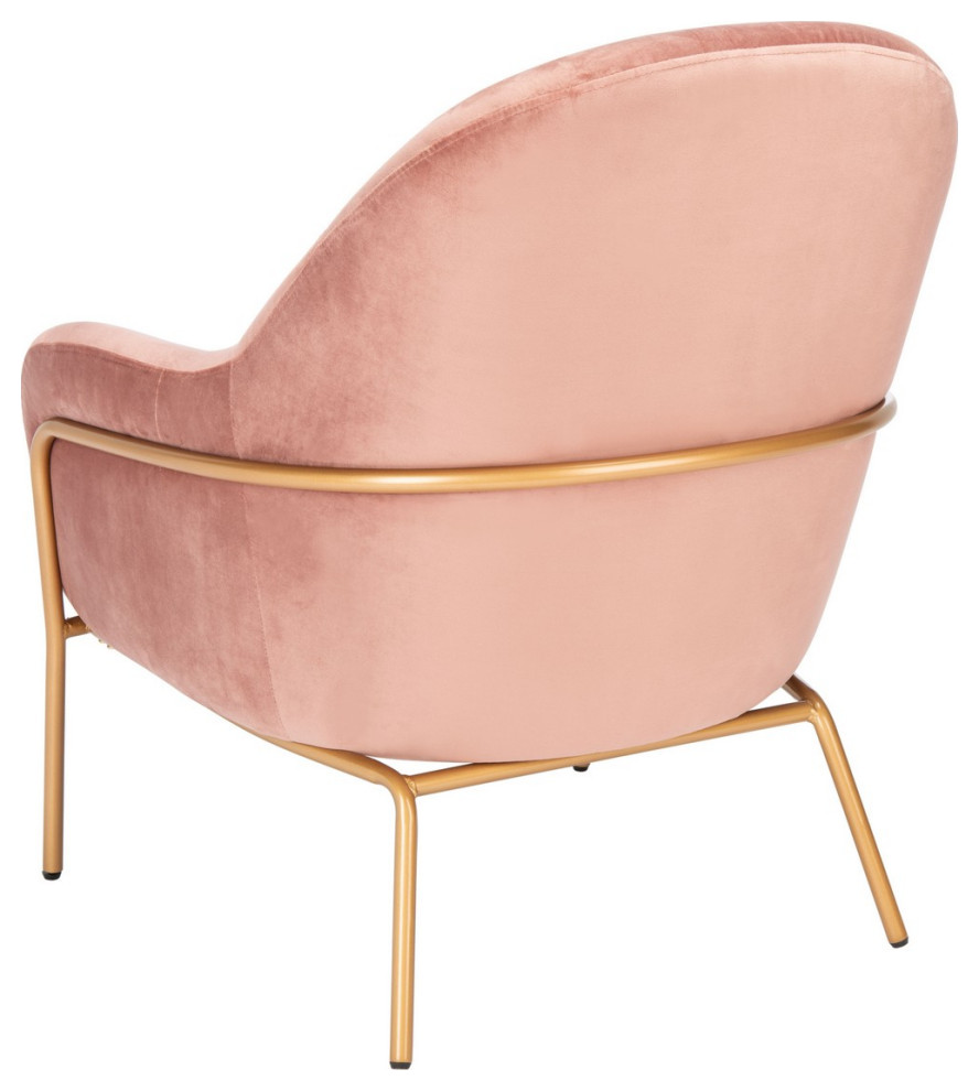 Liza Accent Chair Dusty Rose Velvet   Midcentury   Accent Chests And Cabinets   by AED Luxury Home Decor  Houzz