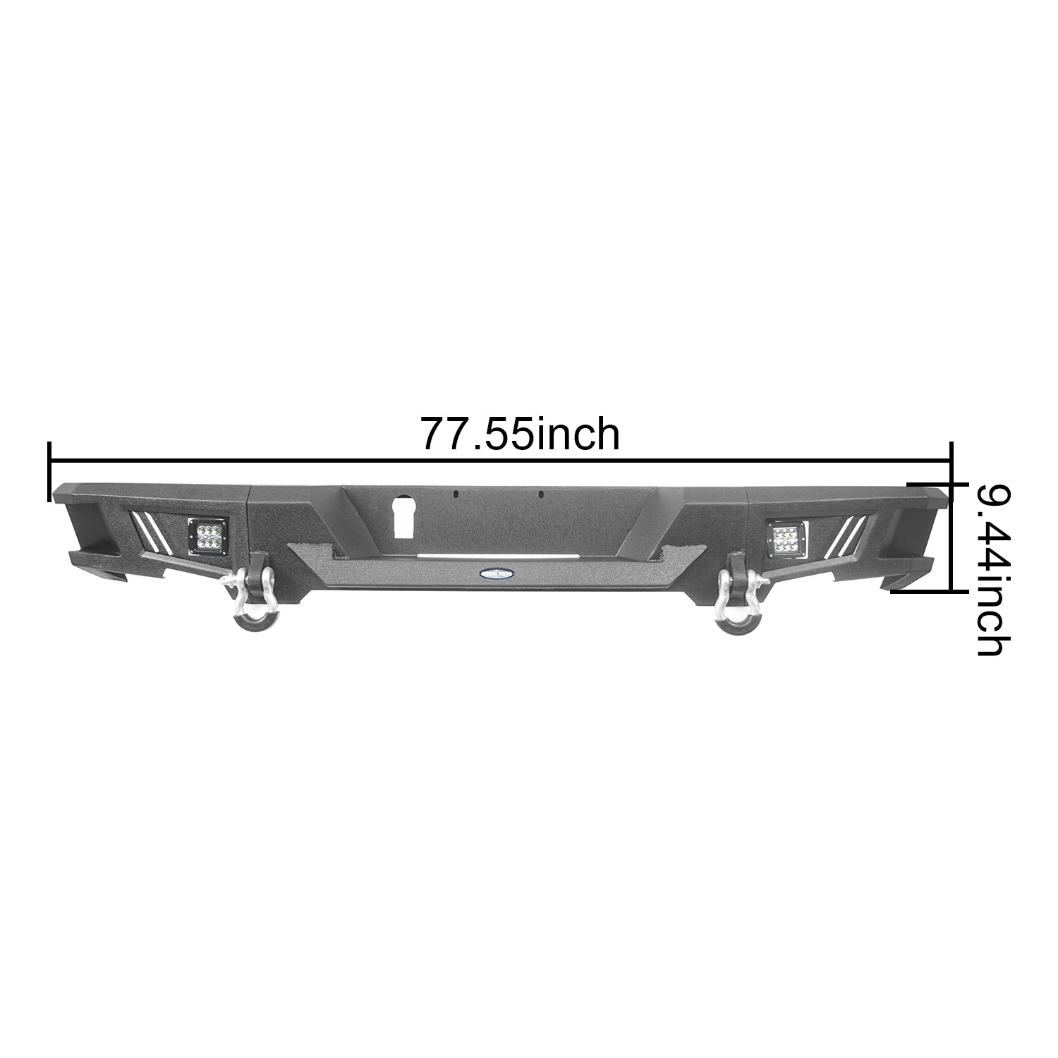 Hooke Road Rear Bumper Fit Dodge Ram 1500 2009-2018 with License Plate Hole and LED Spotlights