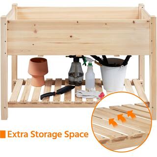 Yaheetech 47 in. L x 22.5 in. W x 31.5 in. H Fir Wood Elevated Raised Garden Bed for Vegetables Flowers and Herbs DYg7om0001