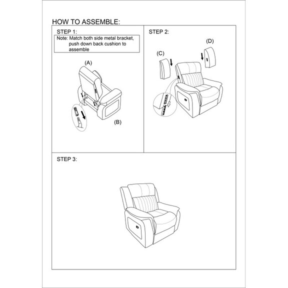 Contemporary Power Motion Glider Recliner Chair 1p...