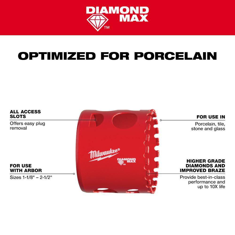 MW 1-38 in. Diamond Max Hole Saw 49-56-5625