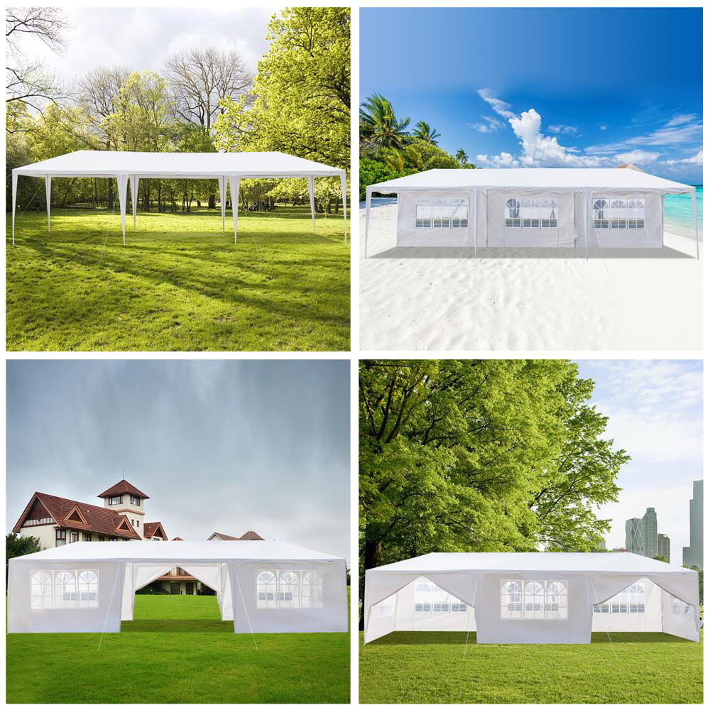 UBesGoo 10' x 30' Canopy Waterproof Party Tent Outdoor Tent 8 Sides White