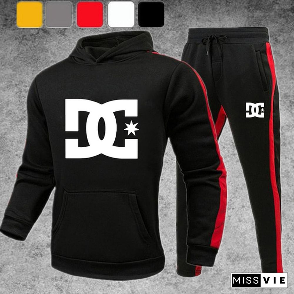 Men's Fashion Sets Hoodies Pants Suit Fashion Tracksuits Print Sweatshirt Pants Suit