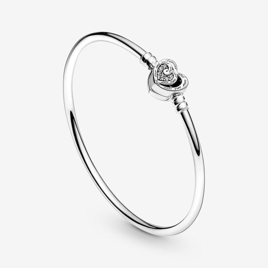 PANDORA  Limited Edition Pandora Moments Entwined Infinite Hearts Clasp Bangle