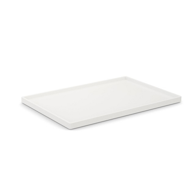 Tru Red Slim Stackable Plastic Tray White Tr55265