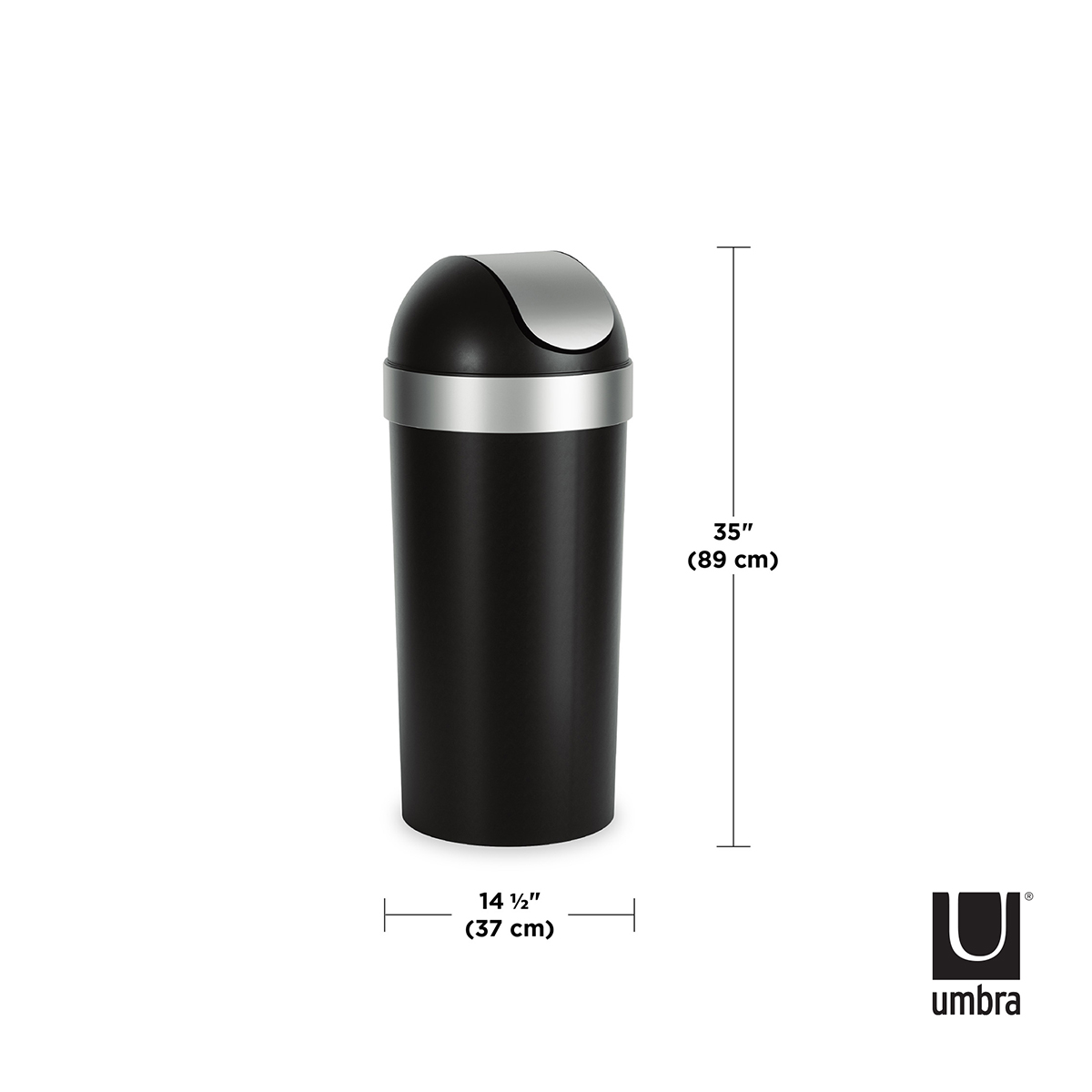 Umbra Black Venti 165 gal Trash Can