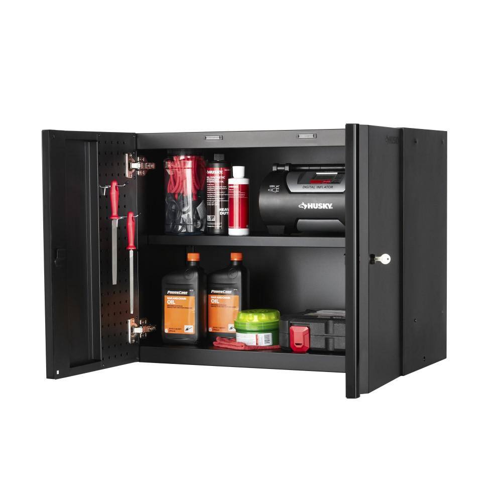 Husky 4-Piece Heavy Duty Welded Steel Garage Storage System in Black (92 in. W x 81 in. H x 24 in. D) HTC411020