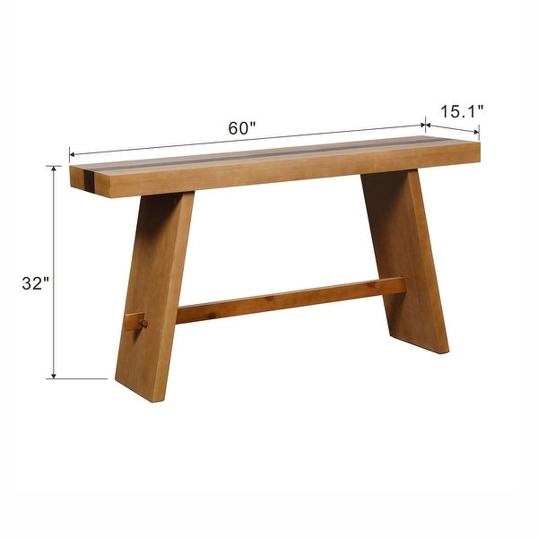 Dann Foley Lifestyle - Console Table - Two Tone Veneer With Stretcher