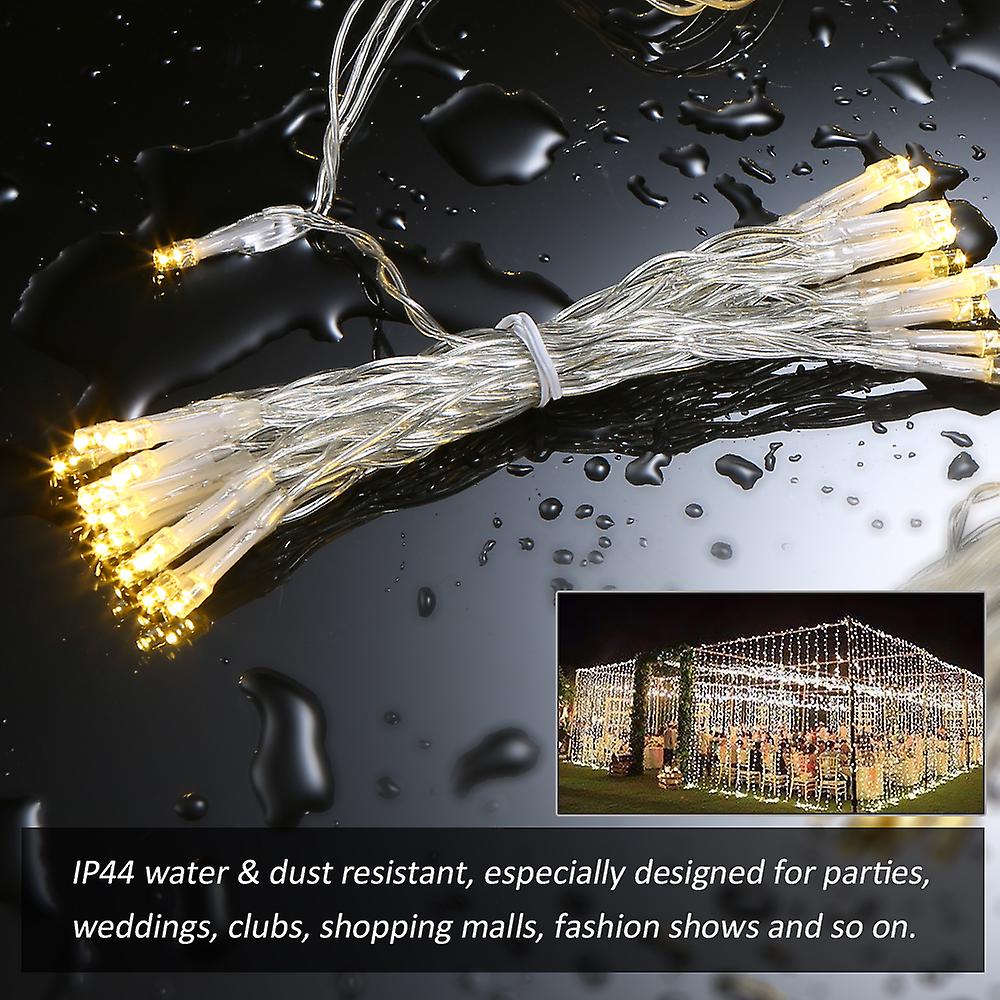 300 Leds Fairy Curtain Light 3 * 3 Meters 12 Strings Window String Lights With Remote Control 6h Timer Ip44 Water-resistant 8 Setting Modes Twinkle Li