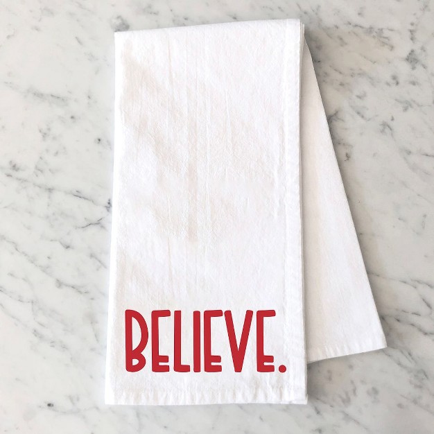 City Creek Prints Believe Bold Tea Towels White