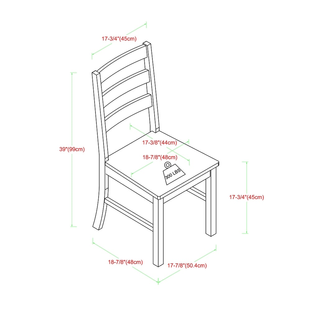 Middlebrook Wood Ladder Back Dining Side Chairs  Set of 2