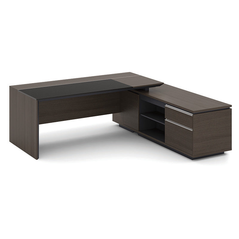 CARTER Executive Office Desk with Right Return 2.2M - Coffee & Charcoal