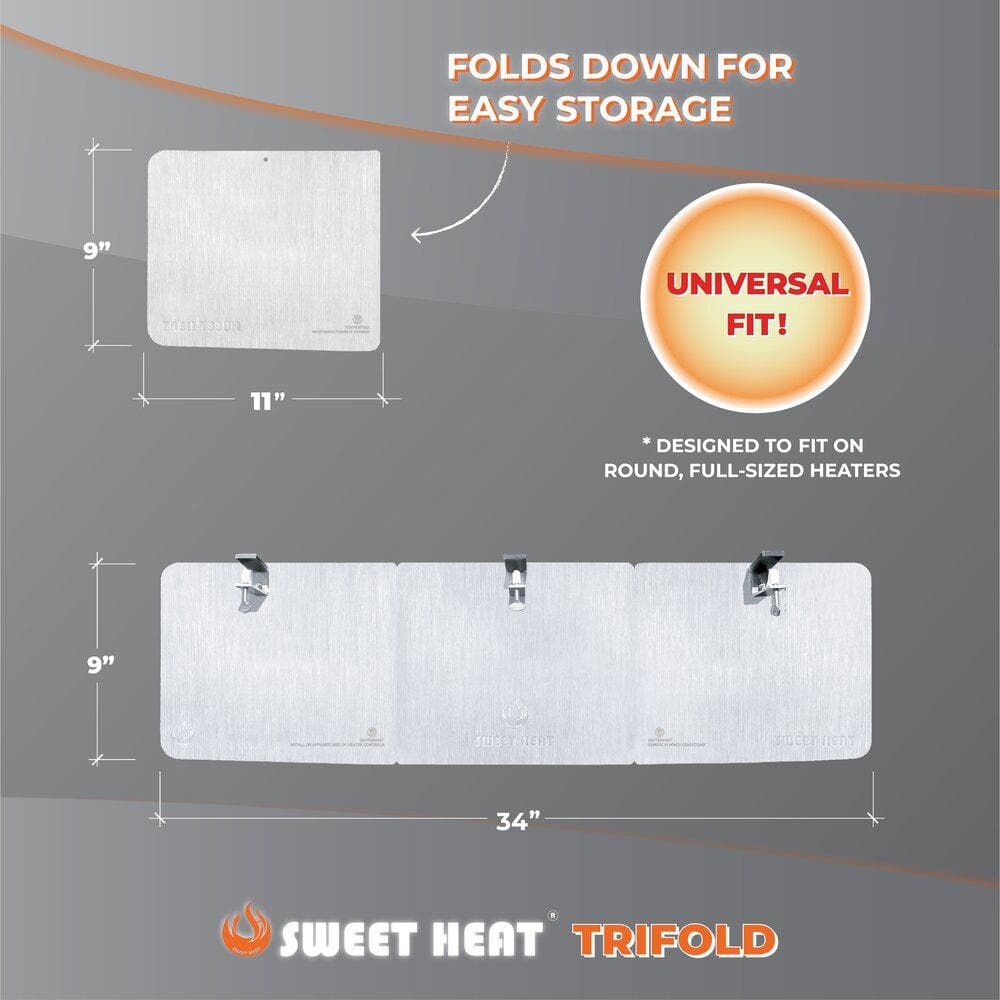 SWEET HEAT Sweet Heat Trifold Pro- Patio Heat Reflector 33 in. x 10 in. Aluminum Heat Reflector for Round Top Patio Heaters SHProTF-UsA13