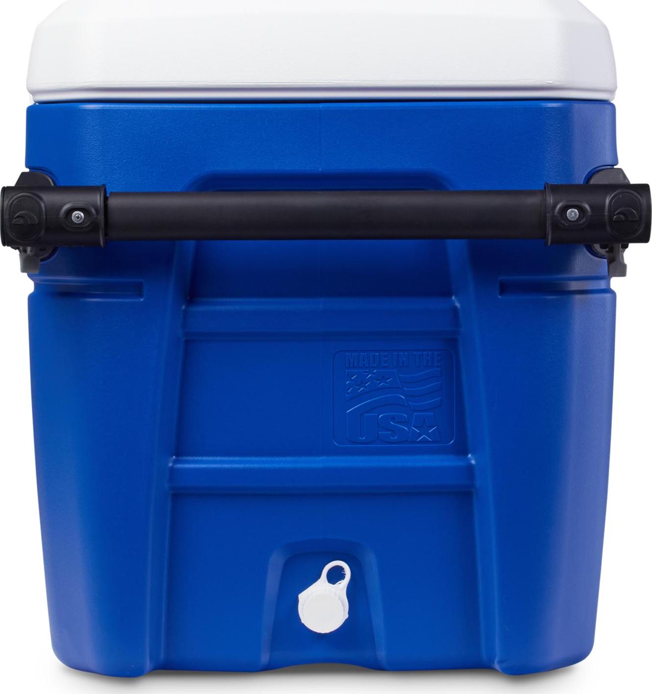 Igloo 110 qt. Glide Ice Chest Cooler with Wheels， Blue