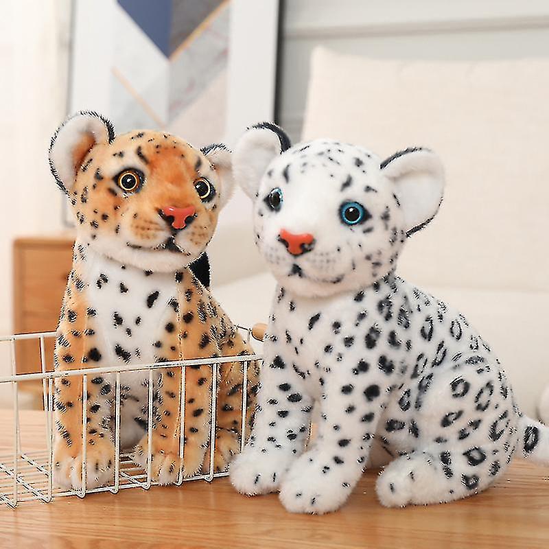 28cm Simulation Snow Leopard Plush Toy Stuffed Animal Kawaii Lifelike Leopard Accompany Doll Toys For Kids Girls Gift Decor