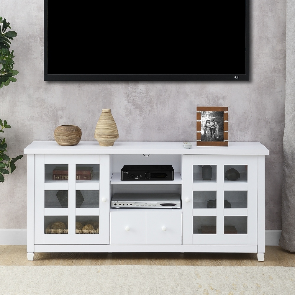 Newport Park Lane 1 Drawer TV Stand with Storage Cabinets and Shelves for TVs up to 65 Inches