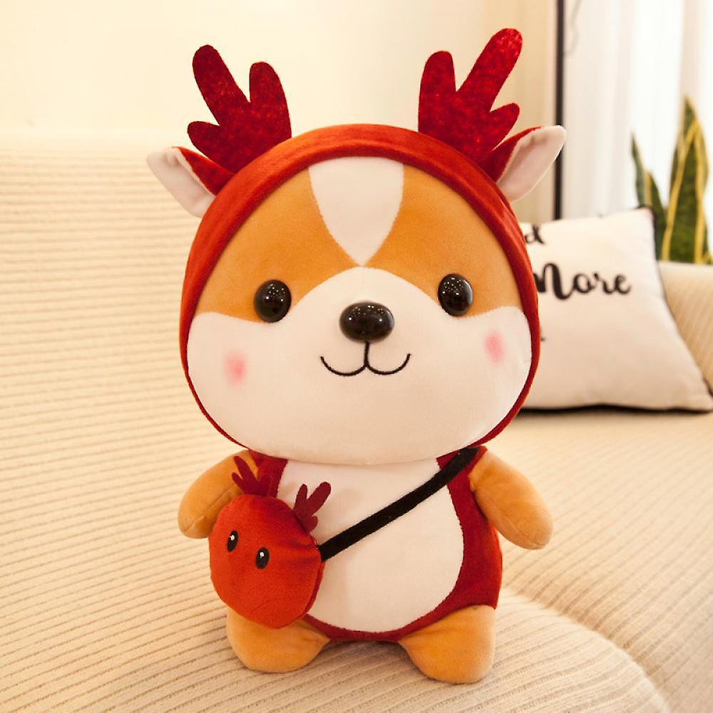 Squirrel Stuffed Animal Wearing Red Deer Outfit， Adorable Plushies Doll Play Toys For Kids Girls Boys Adults Birthday Christmas (red， 13.7 Inch)