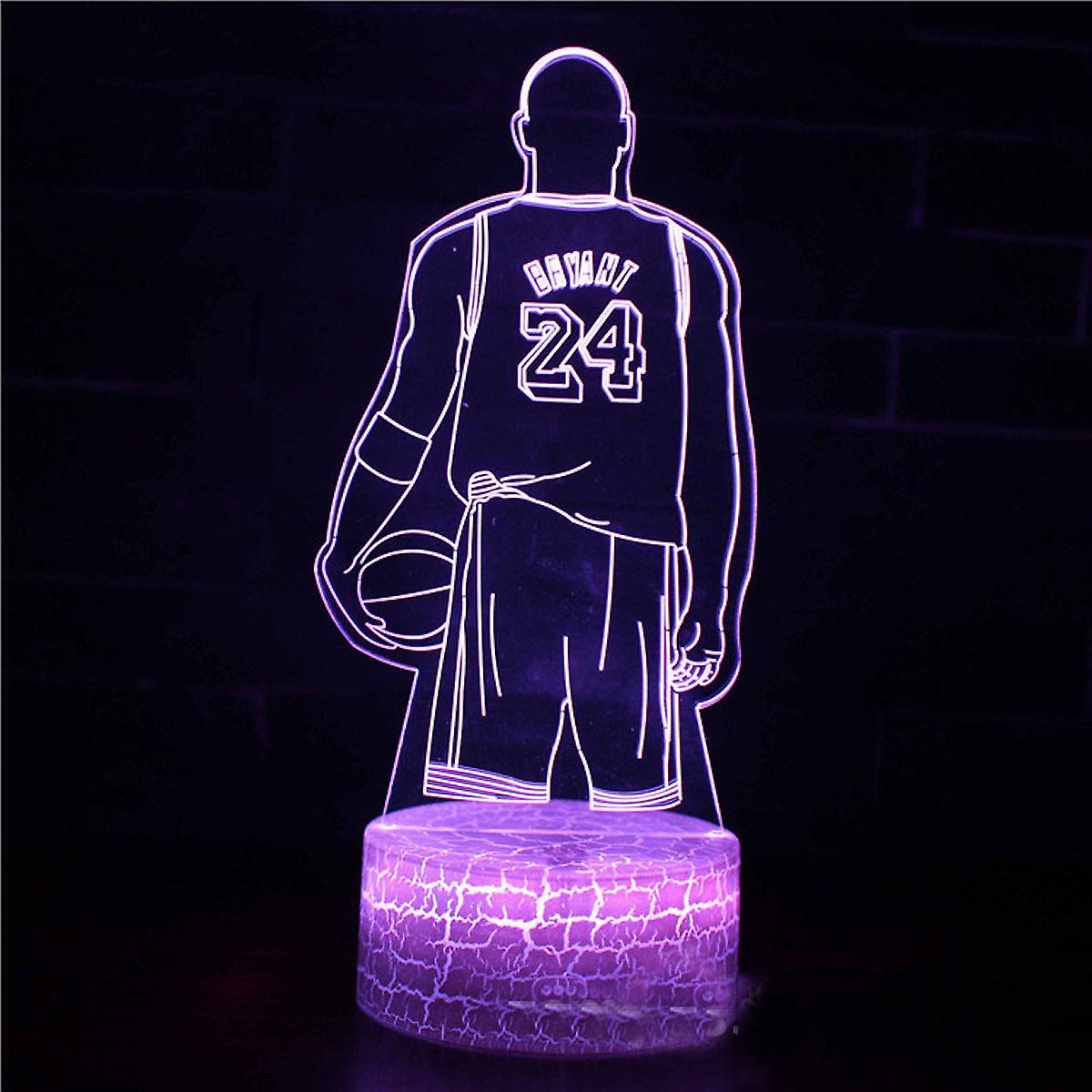 Kobe Bryant Illusion Lamp 3d Night Light With 16 Color Change Remote Control，room Dcor