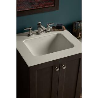 KOHLER Caxton Rectangle Undermount Bathroom Sink in White K-EC20000-0