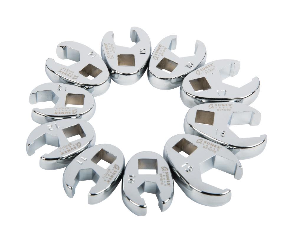 3/8 In. Drive Metric Crowfoot Wrench Set 10 pc.