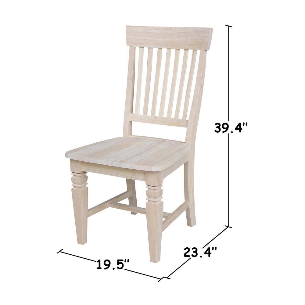 International Concepts Unfinished Wood Mission Dining Chair (Set of 2) C-11P