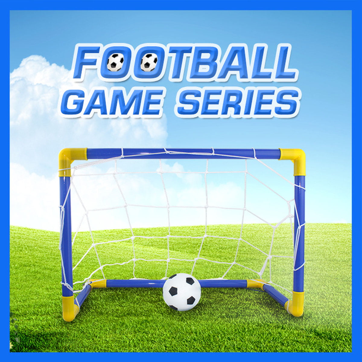 Kids Football Toy Folding Soccer Ball Goal Post Net Set Child Sport Game Toys Football Play Kit