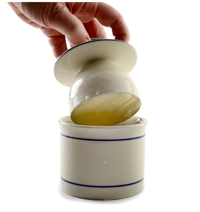 Norpro White Porcelain Butter Crock Keeper