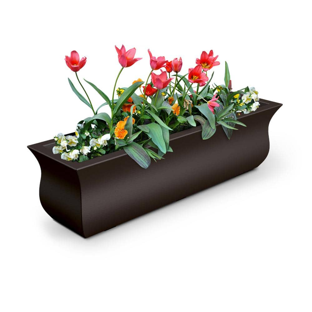 Mayne Valencia 36 in. x 10 in. Espresso Polyethylene Window Box 5871-ES