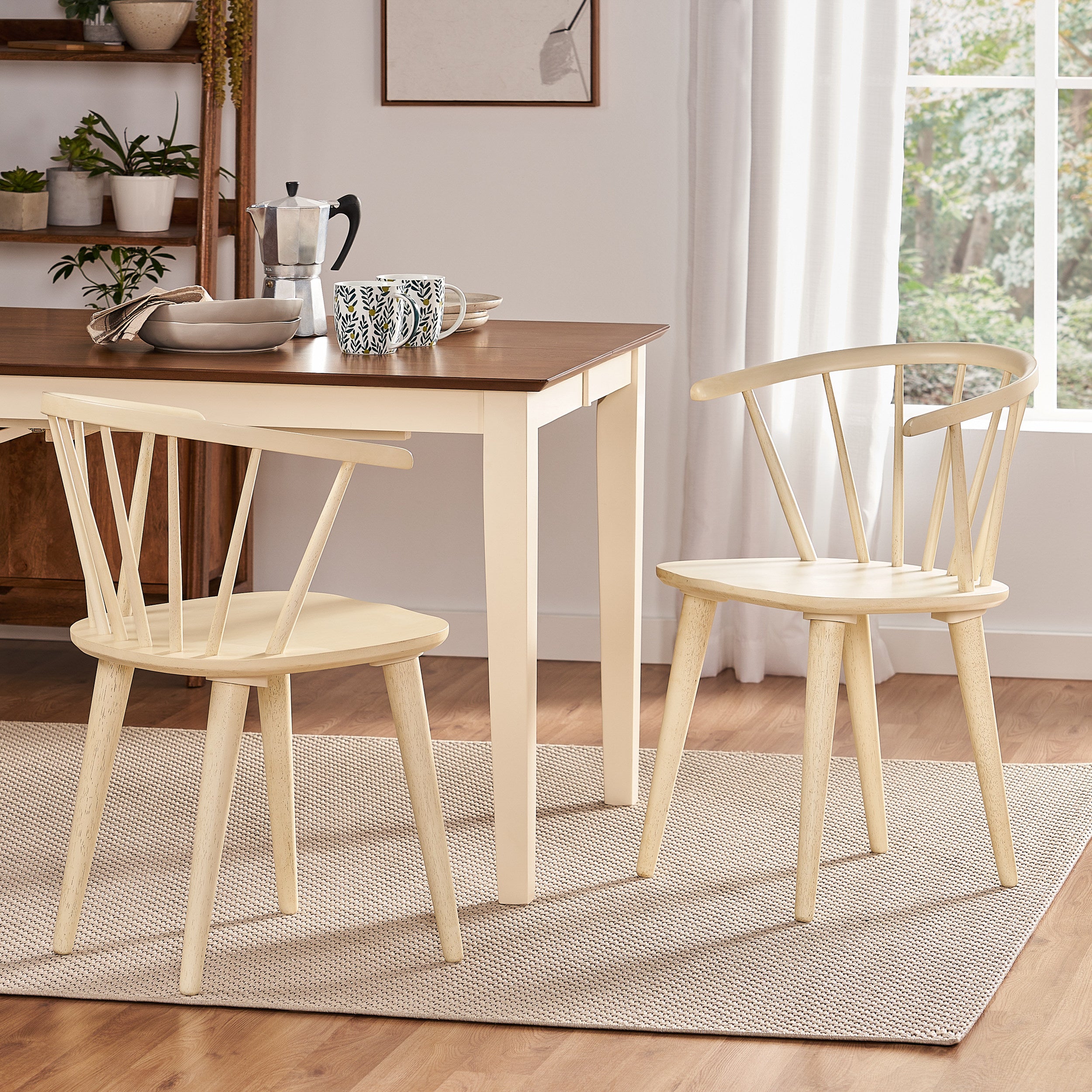 Bramote Countryside Rounded Back Spindle Dining Chair (Set of 2)