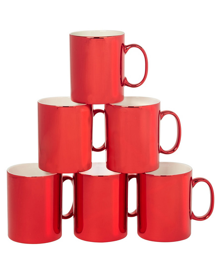 Certified International Holiday Lights 16 oz Mugs Set of 6 Service for 6