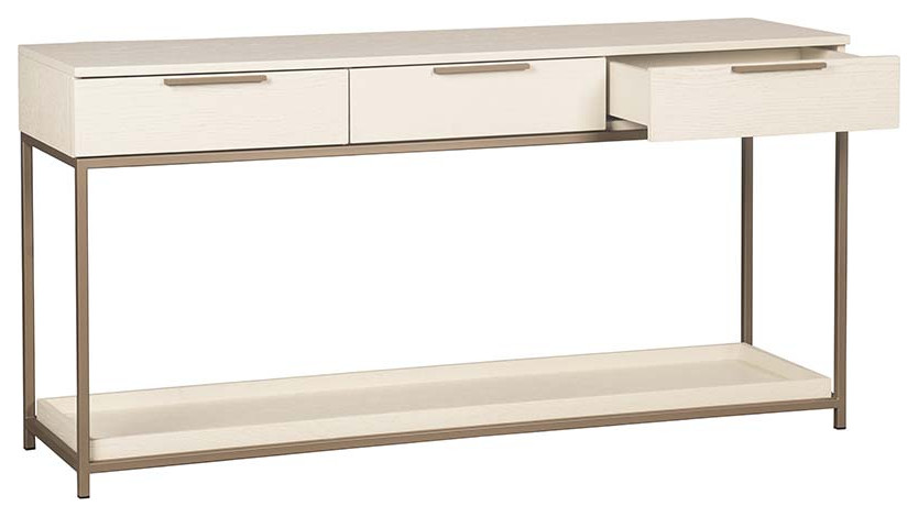 Rebel Console Table With Drawers Champagne Gold Cream  Cream   Contemporary   Console Tables   by Sunpan Modern Home  Houzz